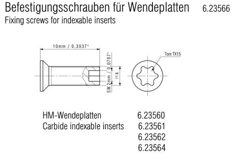 TORNILLOS DE FIJACIÓN P/INSERTOS PARA BISELADORA (10 PZAS)