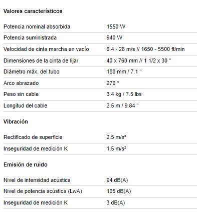 Lijadora de cinta para tubos