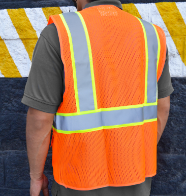 Chaleco Alta Visibilidad con Malla en Espalda LAMIRA Naranaja