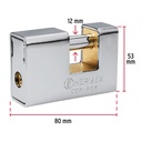 Candado antipalanca, 80mm, blindado, llave tetra, Hermex