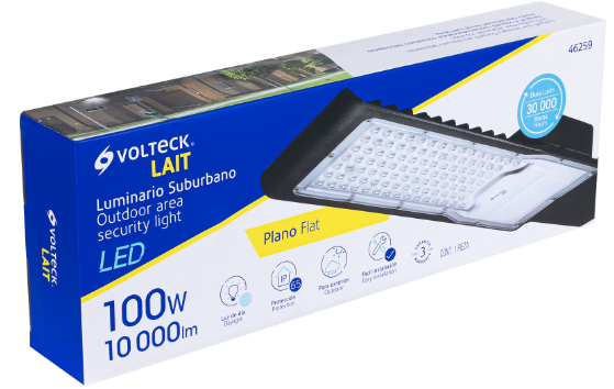 Luminario suburbano plano de LED 100 W alta intensidad