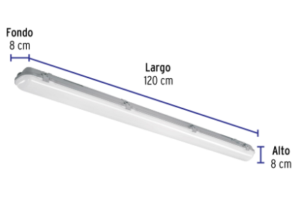 [46862] Luminario lineal de LED 36 W de sobreponer a prueba de vapor