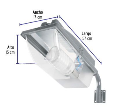 [46290] Luminario suburbano de ABS 45 W sensor de luz, con lámpara