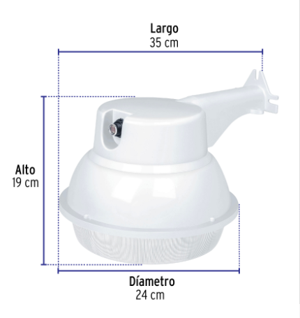 [46731] Luminario suburbano de LED 20 W con sensor de luz, Volteck