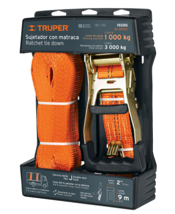 [19286] Sujetador con matraca carga máxima 3000 kg, Truper