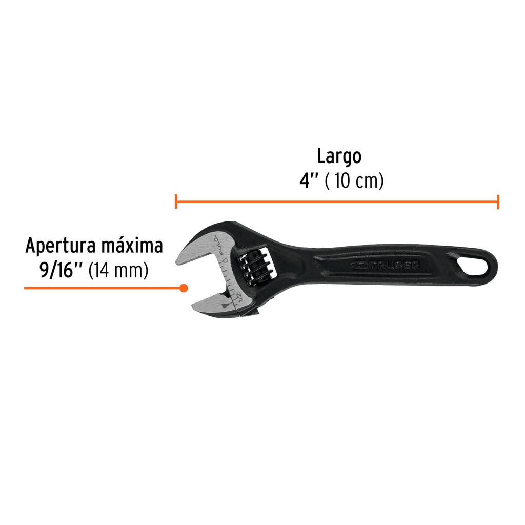 [15497] Llave ajustable (perico) 4' profesional pavonada, Expert