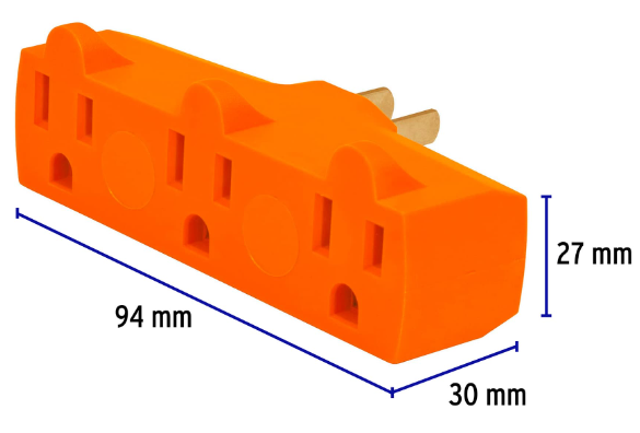 Multicontacto triple aterrizado, tipo 'Y',reforzado, Volteck