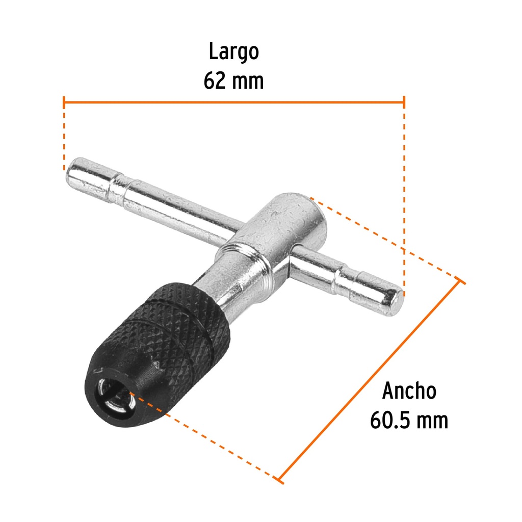 [11438] Maneral en T para machuelo 3/16', Truper