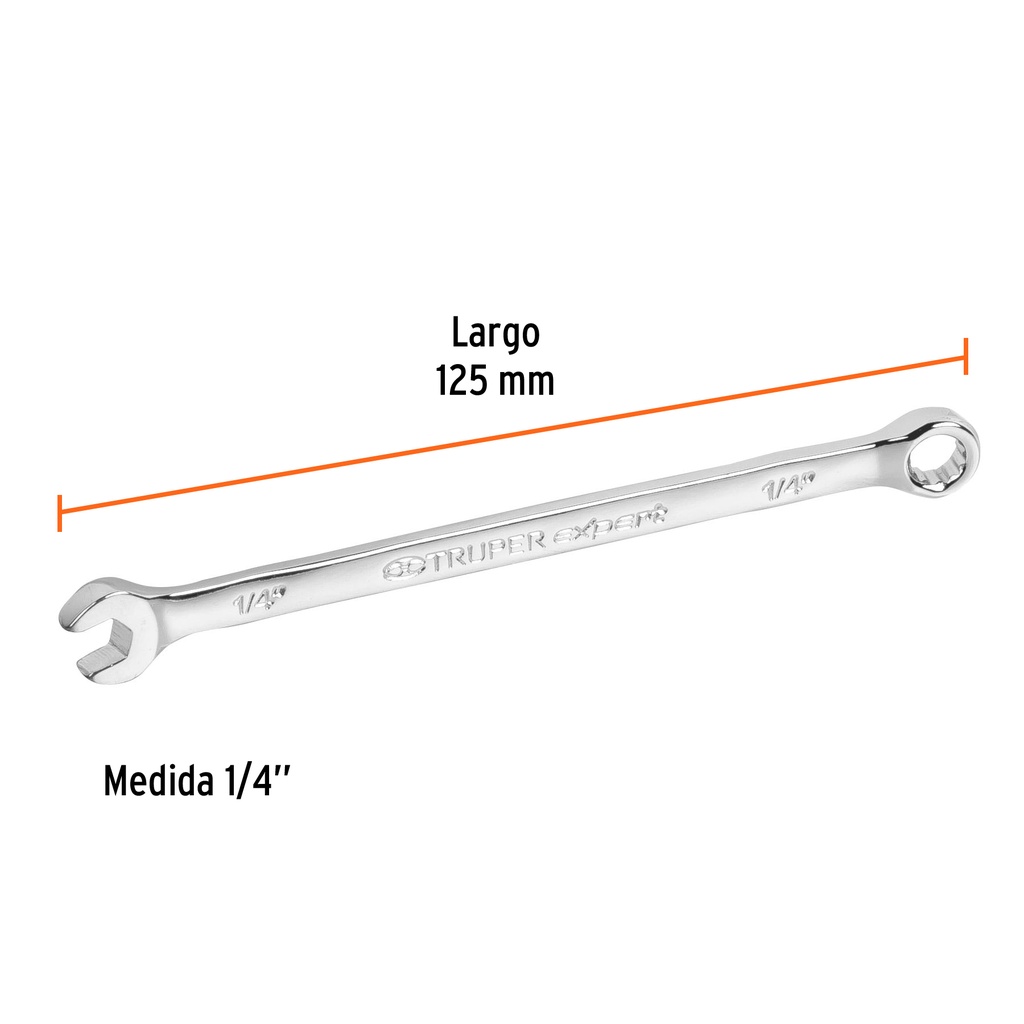 [15590] Llave combinada extralarga 1/4' x 125 mm de largo, Expert