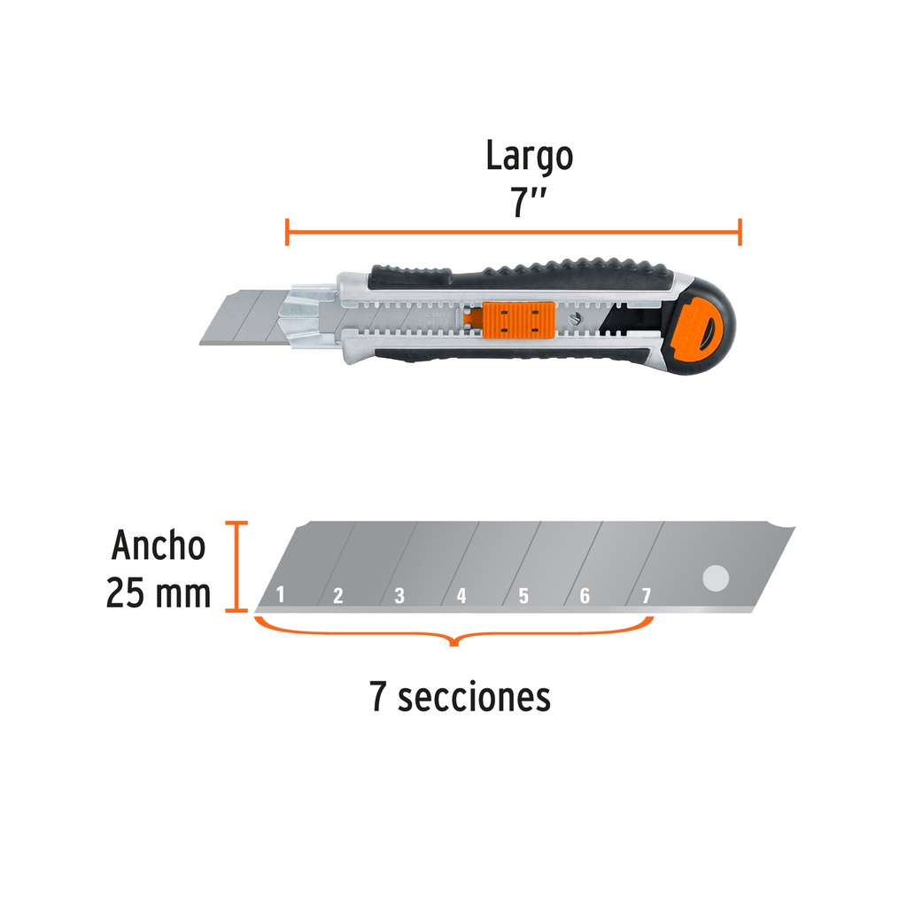 [17902] Cutter 25 mm trabajo pesado c/alma metálica y grip, Expert