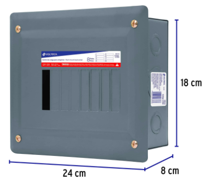 [47333] Centro de carga empotrable, 8 polos, Volteck