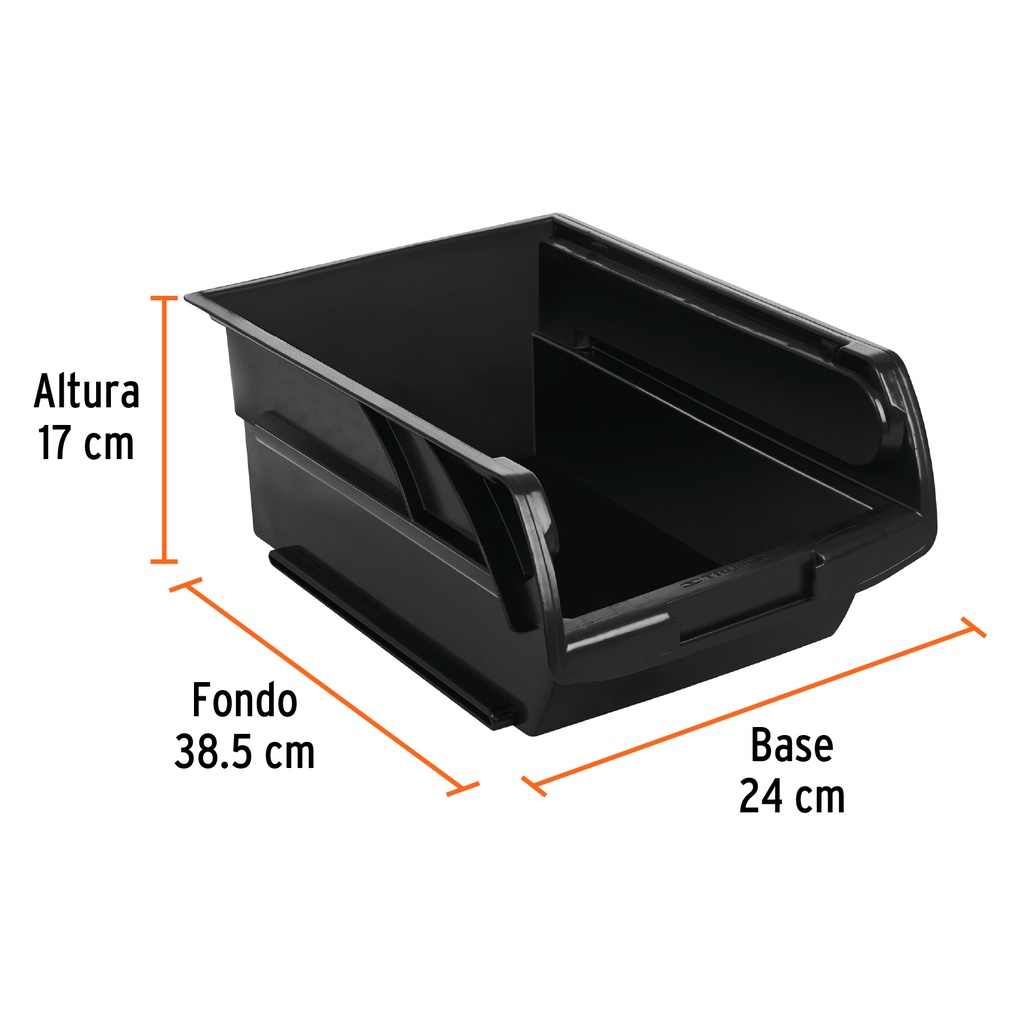 [102438] Gaveta apilable de plástico 39 x 24 x 17 cm, Truper