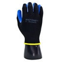 Guante, Poliéster Recubierto de Látex Natural Granulado EDGE Ansell (Par), Negro/Azul, 48-305, # 9