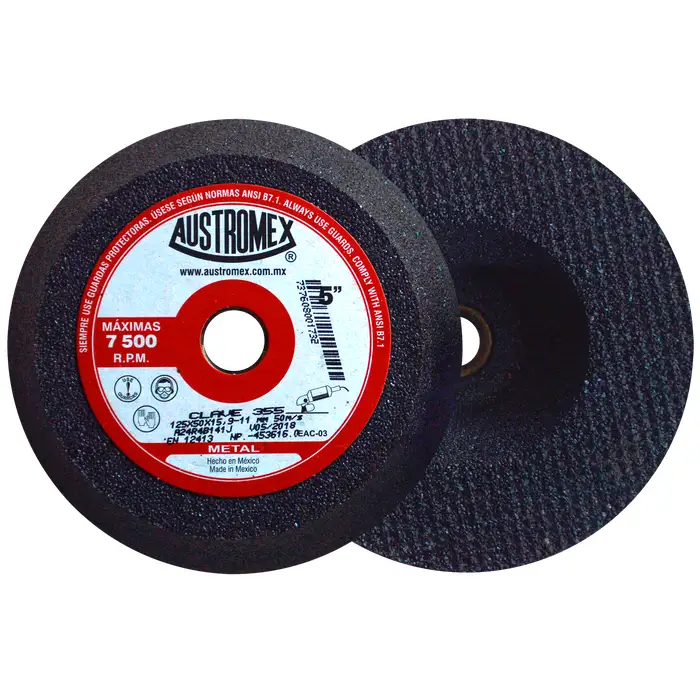 [CLAVE 355] Copa abrasiva para desbaste de metal para aceros al carbón, hierro, fundición, medida: 125 x 50 x 15.9-11 mm