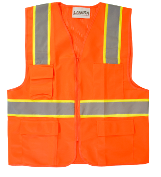 [LS-4051#MD] Chaleco Alta Visibilidad con Malla en Espalda LAMIRA Naranaja